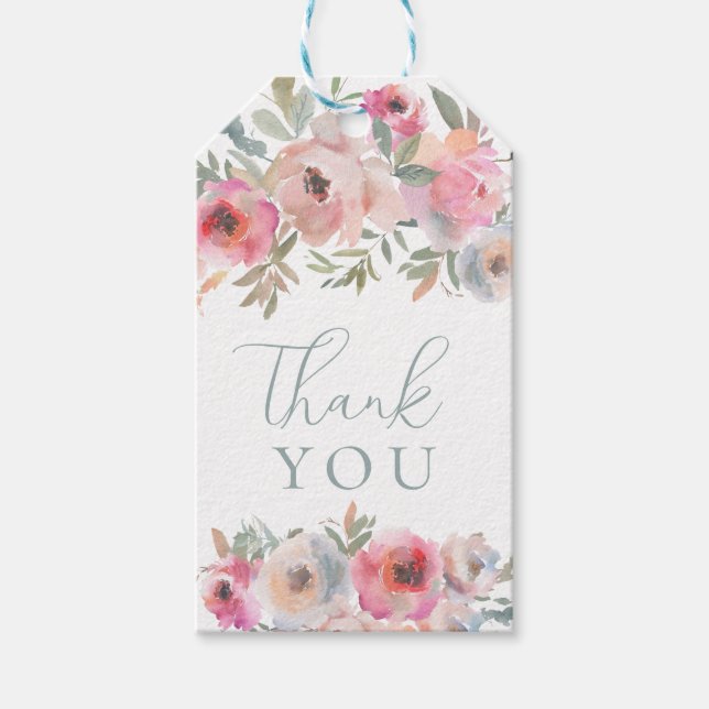 Romantisk bomullsblommor  Blue Sage Presentetikett (Framsidan)