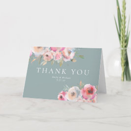 Romantisk bomullsblommor  Blue Sage Tack Kort