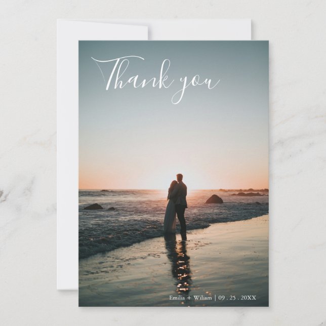 Romantisk botanik Wildblomma Bröllop Tack Kort (Framsida)