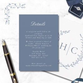 Romantisk botanisk Vapensköld Bröllop Tilläggskort