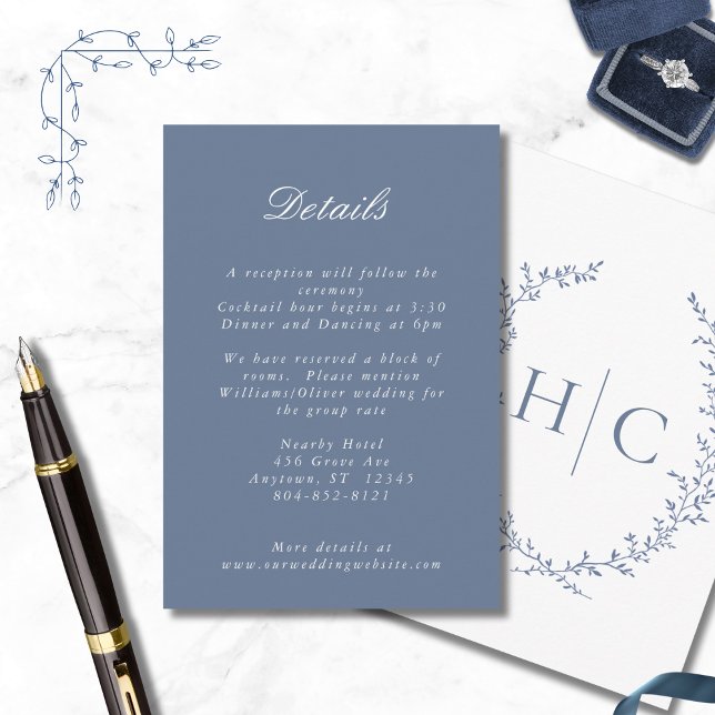 Romantisk botanisk Vapensköld Bröllop Tilläggskort (Skapare uppladdad)