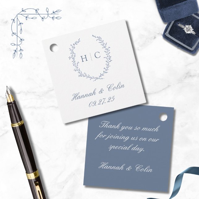 Romantisk botanisk vapensköldsbröllop gåvor etiketter (Skapare uppladdad)