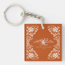 Romantisk bränd Orange, herr och fru Acrylic Keych