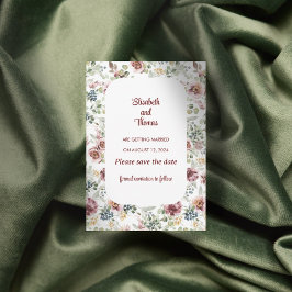 Romantisk bröllopsblomdesign spara datum-kort datumet