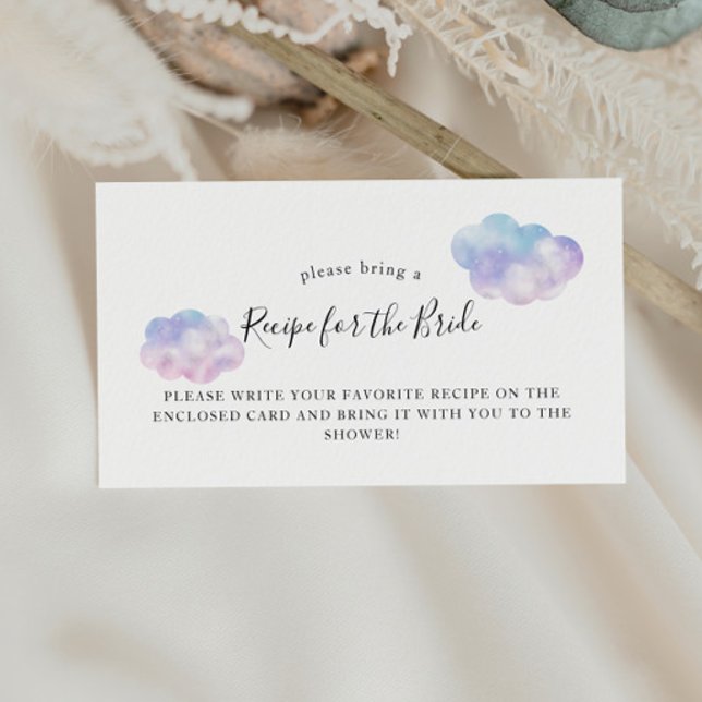 Romantisk Bröllopsdusch Receptförfrågan Moln Tilläggskort (Skapare uppladdad)