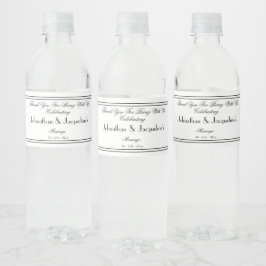 Romantisk bröllopsförmån för tack-Elegant Vattenflaskor Etikett