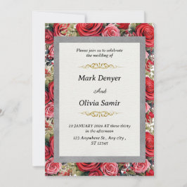 Romantisk bröllopsinbjudan - Elegant Customizabl Inbjudningar