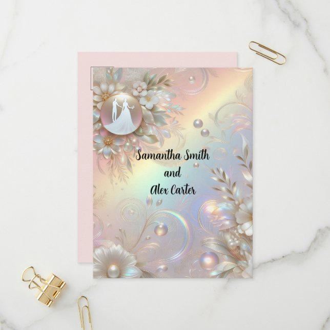 Romantisk bröllopsinbjudan inbjudan vykort (Fram/Back In Situ)