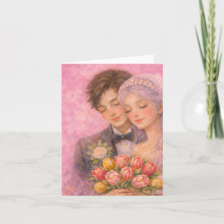 Romantisk bröllopsparillustration kort