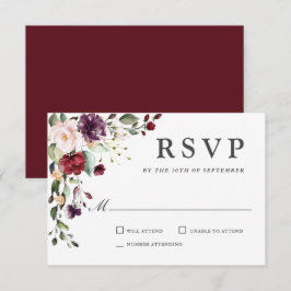 Romantisk Burgundy och Plum Blommigt Bröllop OSA