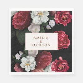 Romantisk burgundy svart och rött fall Bröllopet Pappersservett
