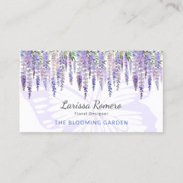 Romantisk Butterfly & Wisteria Pastel-Blommigt Visitkort