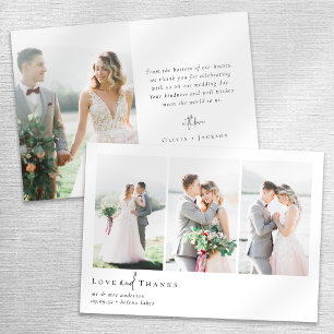 Romantisk calligrafi-skript Många Photo Bröllop Tack Kort