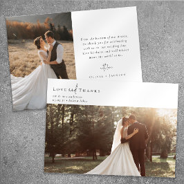 Romantisk calligrafi-skript Photo Bröllop Tack Kort