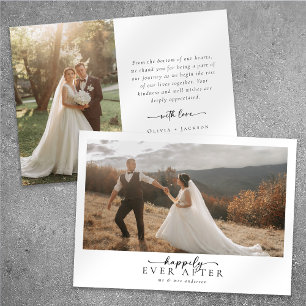 Romantisk calligrafi-skript Photo Bröllop Tack Kort