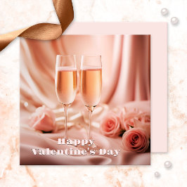 Romantisk champagne och Ro Glad Alla hjärtans dag Inbjudningar