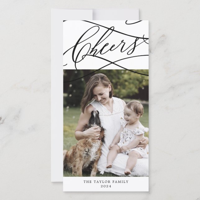 Romantisk Cheers nya år Fotoår i recension Julkort (Framsida)