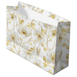 Romantisk Chic Guld Vit Blommig Bröllopsdusch
