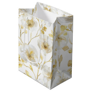 Romantisk Chic Guld Vit Blommig Bröllopsdusch