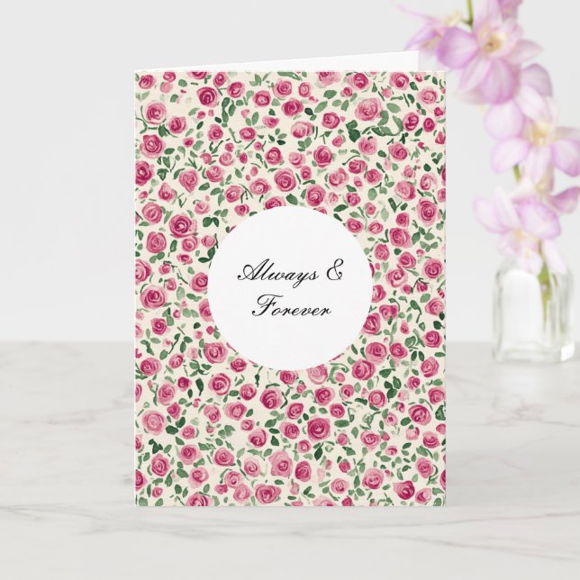 Romantisk Chic Rosa ros Blommigt Forever love Kort (Orkide)