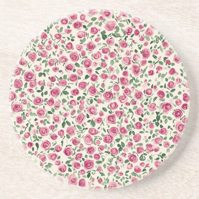 Romantisk Chic Rosa ros Blommigt Underlägg (Framsidan)