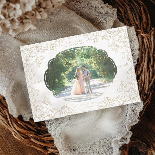 Romantisk Chinoiserie Antik Fransk Guld Foto Spara Datumet