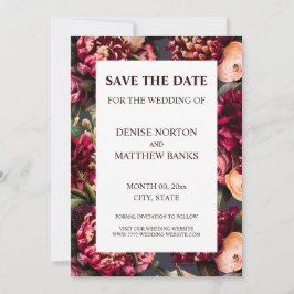 Romantisk Chrysanthemum på Polar Nattens Spara Dat Inbjudningar