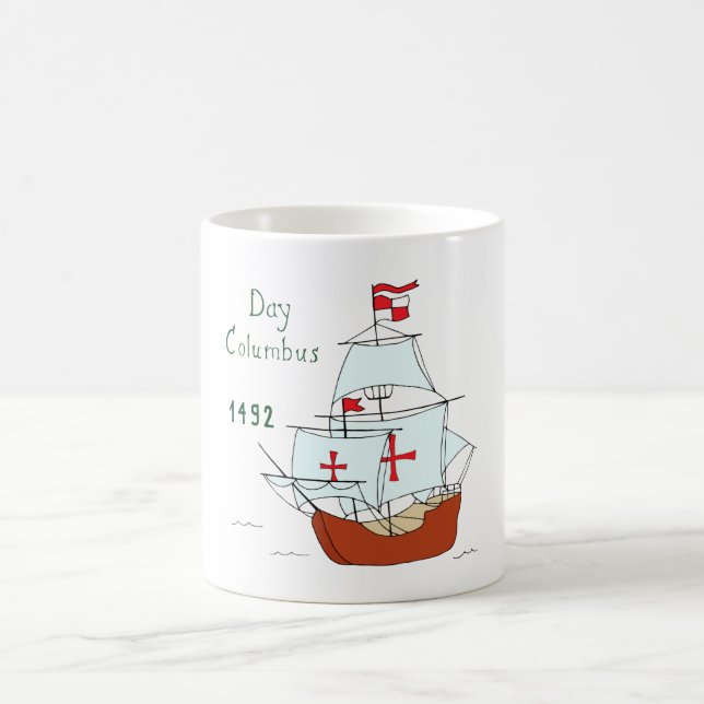 Romantisk Columbus Day Cute Kaffemugg (Center)