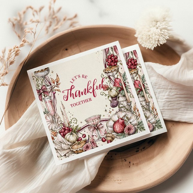 Romantisk Coquette Friendsgiving-middag Pappersservett (Skapare uppladdad)