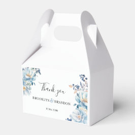 Romantisk damm blåa blommor Tack Bröllop Presentaskar