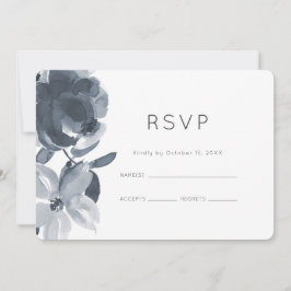 Romantisk dammig blå blomsterbröllop RSVP OSA Kort