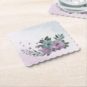 romantisk dammig lila och blåa blommor underlägg papper