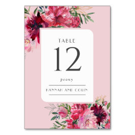 Romantisk dammig rosa påsklilja modern ram bordsnummer