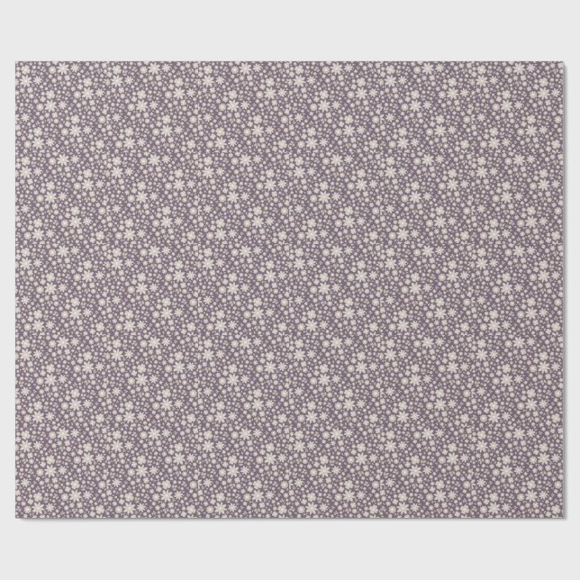 Romantisk dämpad plommon vattenfärg blomster mönst presentpapper (Platt)