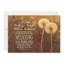 romantisk dandelion-paret rustik bröllopsinbjudan