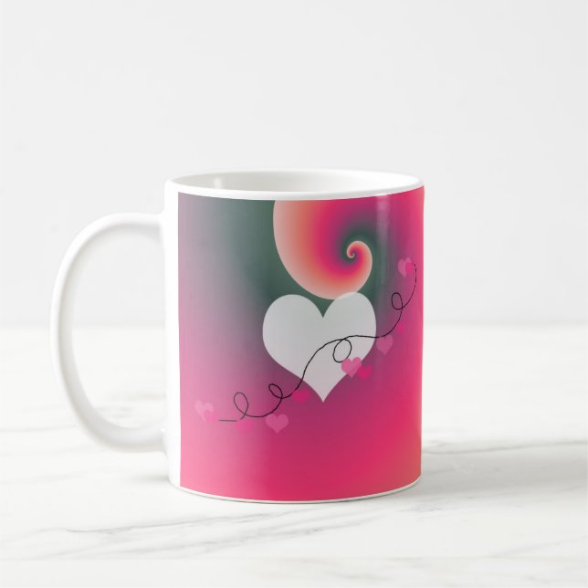 Romantisk design med hjärtesnöre kaffemugg (Vänster)