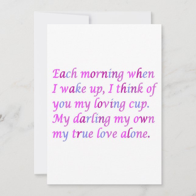 Romantisk dikt för ditt äkta kärlek blandade färg (Framsida)