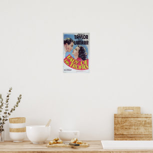 Romantisk drama: Hedy Lamarr's Dam i Tropikarna Poster
