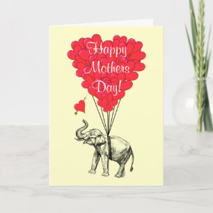 Romantisk elefant mors dag kort