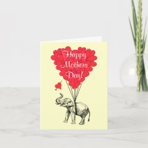 Romantisk elefant mors dag kort