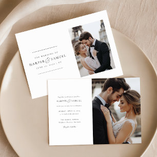 Romantisk Elegant 2 Photo Bröllop Inbjudningar