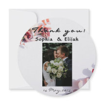 Romantisk Elegant Blommig Bröllop Tacksamhetskort