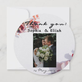 Romantisk Elegant Blommig Bröllop Tacksamhetskort Tack Kort