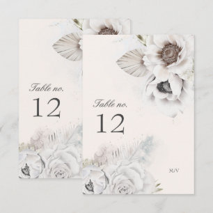 romantisk elegant blommigt bröllop bordsnummer