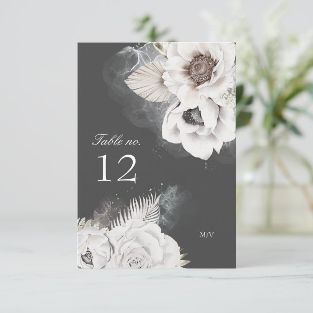 romantisk elegant blommigt bröllop bordsnummer (Stående Fram)