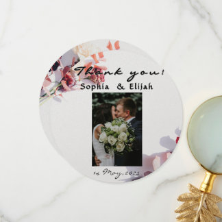 Romantisk Elegant Blommigt Bröllop - tackkort Tack Kort