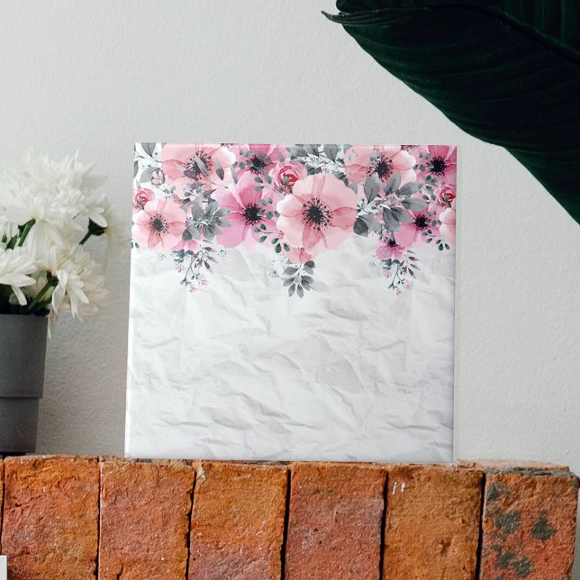 Romantisk Elegant, Blommigt sammansättning Kakelplatta (Skapare uppladdad)