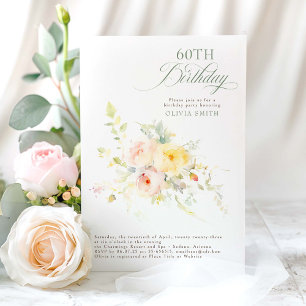 Romantisk Elegant Blommigt, sommartid, Födelsedags Inbjudningar