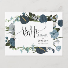 Romantisk Elegant Bröllops-Svarskort Vykort
