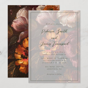 Romantisk Elegant Fine Art Blommigt Måla Bröllop Inbjudningar